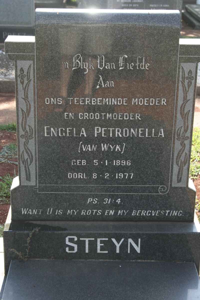 STEYN Engela Petronella nee VAN WYK 1896-1977