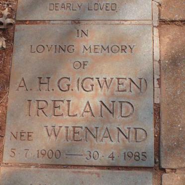 IRELAND A.H.G. nee WIENAND 1900-1985