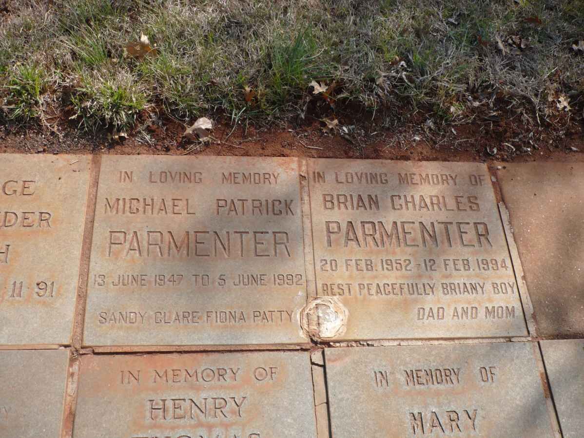 PARMENTER Michael Patrick 1947-1992 :: PARMENTER Brian Charles 1952-1994