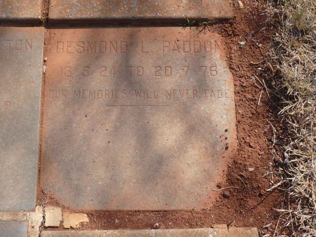 PADDON Desmond L. 1924-1976
