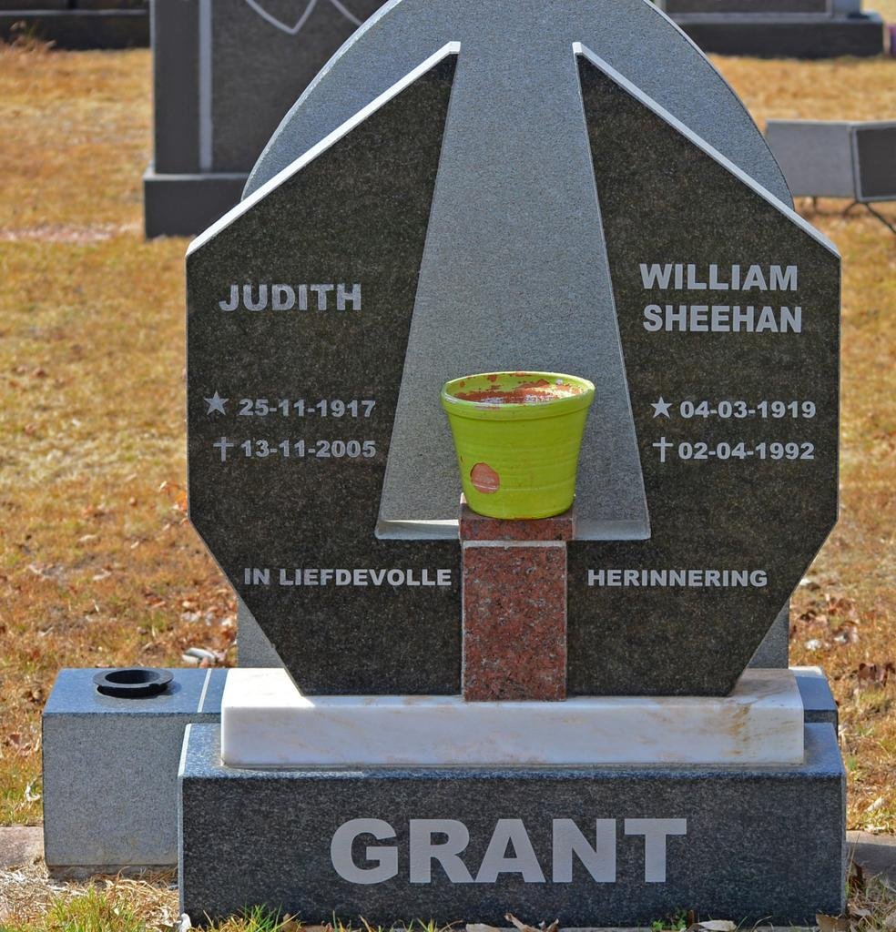 GRANT William Sheehan 1919-1992 &amp; Judith 1917-2005