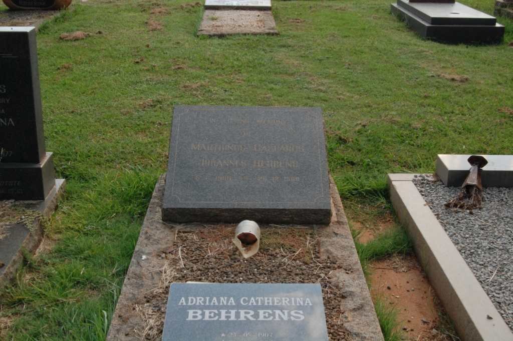 BEHRENS Marthinus Casparus Johannes 1900-1969 &amp; Adriana Catherina 1907-2005