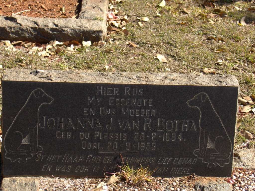 BOTHA Johanna J.van R. nee DU PLESSIS 1884-1953