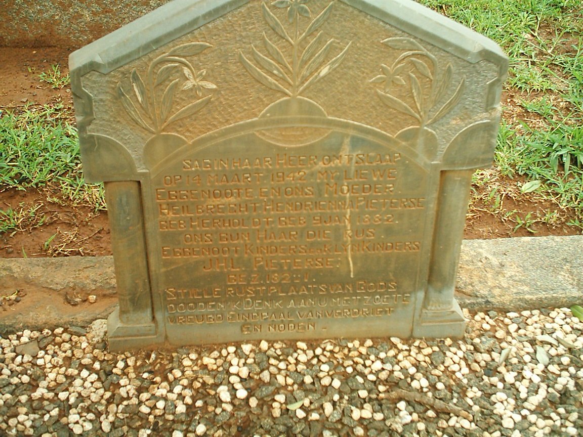 PIETERSE Heilbrecht Hendrienna nee HERHOLDT 1882-1942