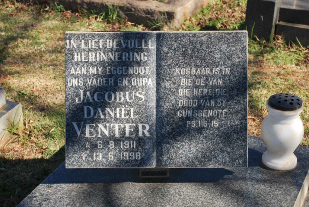 VENTER Jacobus Daniël 1911-1998
