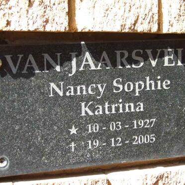 JAARSVELD Nancy Sophie Katrina, van 1927-2005