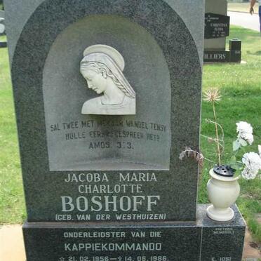 BOSHOFF Jacoba Maria Charlotte neé VAN DER WESTHUIZEN 1956-1986