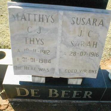 BEER Matthys, de 1912-1984 &amp; Susara 1916-