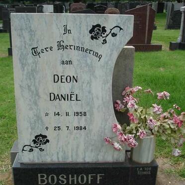 BOSHOFF Deon Daniël 1958-1984
