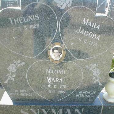 SNYMAN Theunis 1928- &amp; Mara Jacoba 193?- :: SNYMAN Naomi Mara 1972-1995