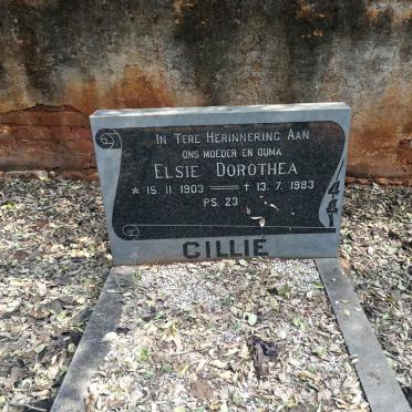 CILLIE Jacobus Francois 1880-1969 :: CILLIE Elsie Dorothea 1903-1983 