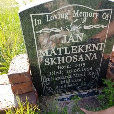 SKHOSANA Jan Matlekeni 1915-1954