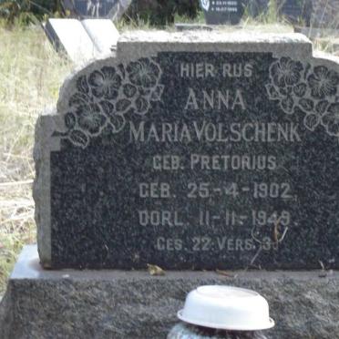 VOLSCHENK Anna Maria nee PRETORIUS 1902-1949