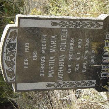DENNER Martha Maria Catharina nee PRETORIUS 1896-1968