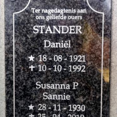 STANDER Daniel 1921-1992 &amp; Susanna Petronella DE BRUYN 1930-2019
