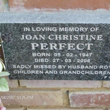 PERFECT Joan Christine 1947-2006
