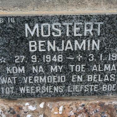 MOSTERT Benjamin 1948-1990