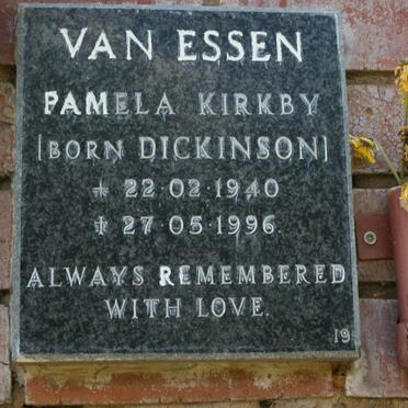 ESSEN Pamela Kirkby, van nee DICKINSON 1940-1996
