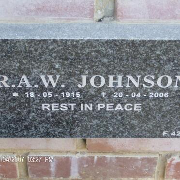 JOHNSON R.A.W. 1915-2006