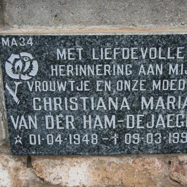 JAEGER Christiana Maria, VAN DER HAM-DE 1948-1992