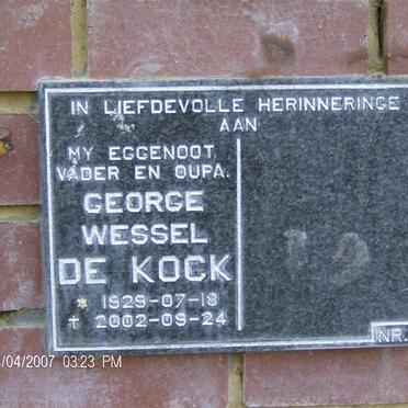 KOCK George Wessel, de 1929-2002
