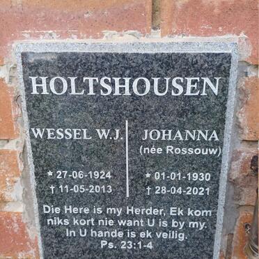 HOLTSHOUSEN Wessel W.J. 1924-2013 & Johanna ROSSOUW 1930-2021