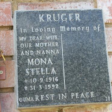 KRUGER Mona Stella 1916-1992