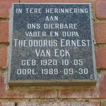 ECK Theodorus Ernest, van 1920-1989