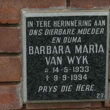 WYK Barbara Maria, van 1933-1994