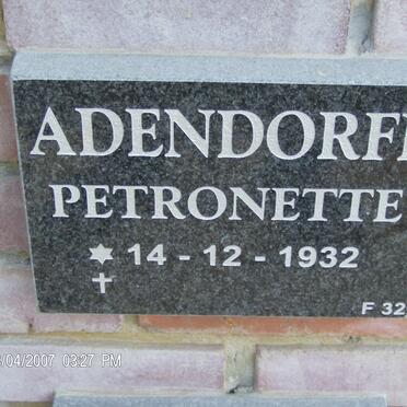 ADENDORFF Petronette 1932-