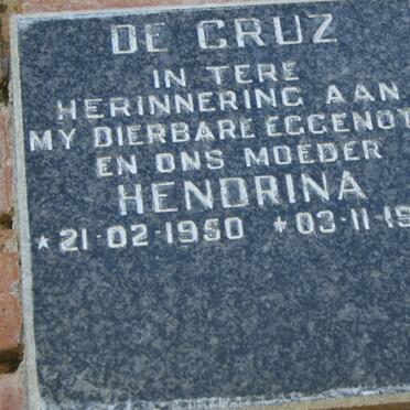 CRUZ Hendrina, de 1950-1995