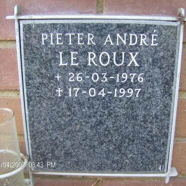 ROUX Pieter André, le 1976-1997