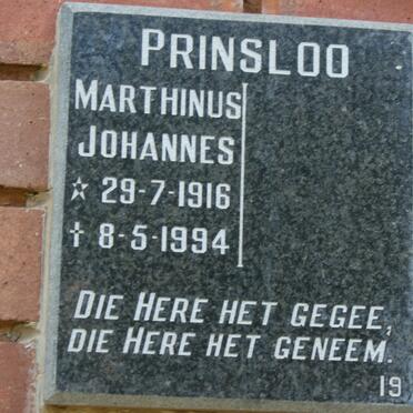 PRINSLOO Marthinus Johannes 1916-1994