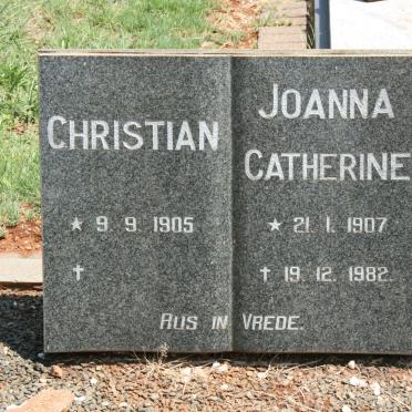 ? Christian 1905- &amp; Joanna Catherine 1907-1982