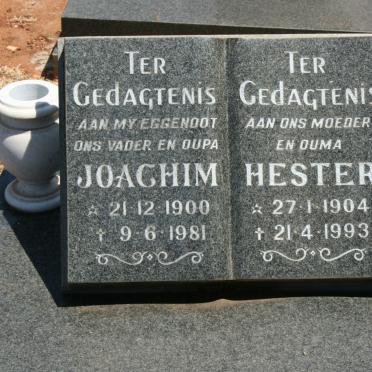 ? Joachim 1900-1981 &amp; Hester 1904-1993