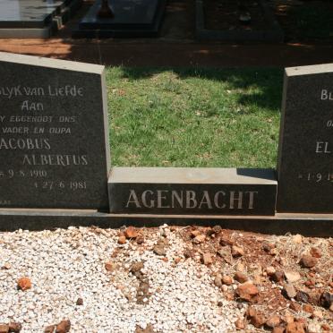 AGENBACHT Jacobus Albertus 1910-1981 &amp; Elizabeth C.M. 1915-1986