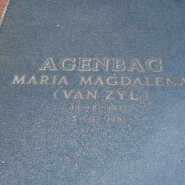 AGENBAG Maria Magdalena nee VAN ZYL 1937-1981