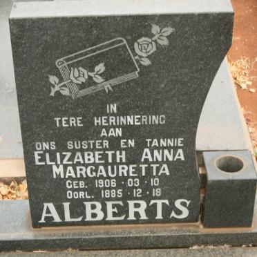 ALBERTS Elizabeth Anna Margauretta 1906-1985