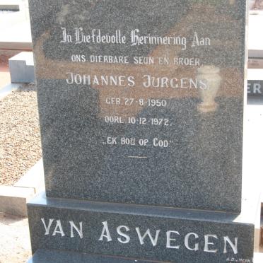 ASWEGEN Johannes Jurgens, van 1950-1972