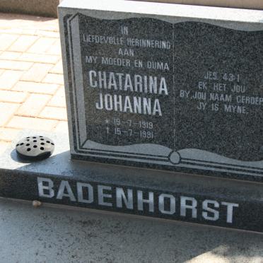 BADENHORST Chatarina Johanna 1919-1991