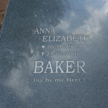 BAKER Anna Elizabeth 1905-2001