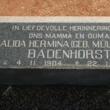 BADENHORST Alida Hermina nee MULLER 1904-1984