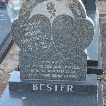BESTER Hendrik Christoffel 1929-1989