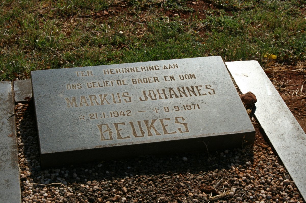 BEUKES Markus Johannes 1942-1971