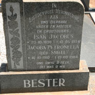 BESTER Isak Jacobus 1898-1954 &amp; Jacoba Petronella SMALL 1910-1984
