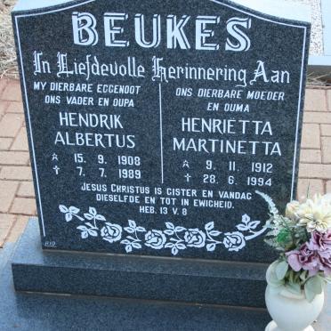 BEUKES Hendrik Albertus 1908-1989 &amp; Henrietta Martinetta 1912-1994