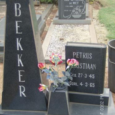 BEKKER Petrus Christiaan 1945-1965