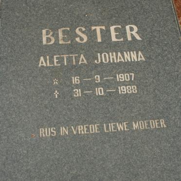 BESTER Aletta Johanna 1907-1988
