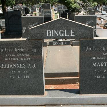 BINGLE Johannes P.J. 1891-1980 &amp; Martina 1901-1984