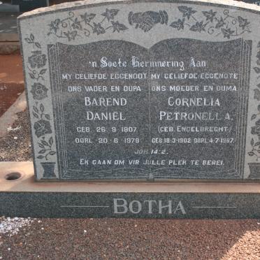 BOTHA Barend Daniel 1907-1979 &amp; Cornelia Petronella ENGELBRECHT 1902-1967